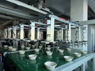Lange levensduur High Speed Robots Assembly Pulp Molding Coating Machine 24 Station Voor Pulp Molded Product