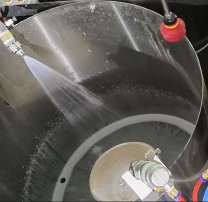 Hoge-output spincoating productielijn voor gegoten pulp servies - 24-station intern coatingsysteem met aanpasbare parameters