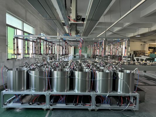 Hoge-output spincoating productielijn voor gegoten pulp servies - 24-station intern coatingsysteem met aanpasbare parameters