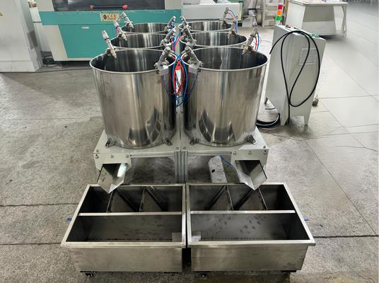 Standaard zes-station roterende spin coating line voor gevormde pulp interne barrière coating