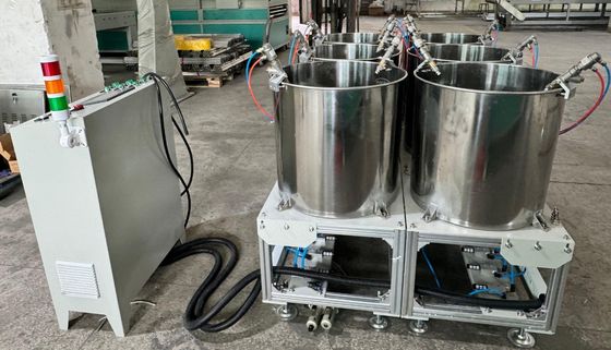 Standaard zes-station roterende spin coating line voor gevormde pulp interne barrière coating