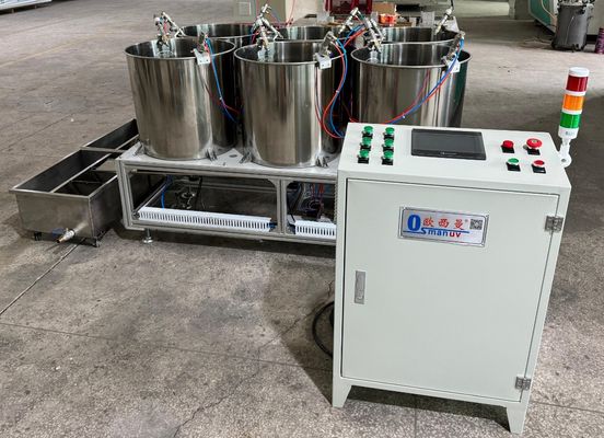 Standaard zes-station roterende spin coating line voor gevormde pulp interne barrière coating