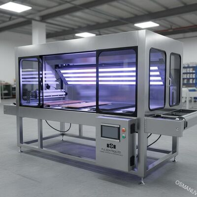 Geautomatiseerd UV-hardingssysteem voor hout, glas en metaal ¢ energiezuinig, PLC-gecontroleerd en aanpasbaar
