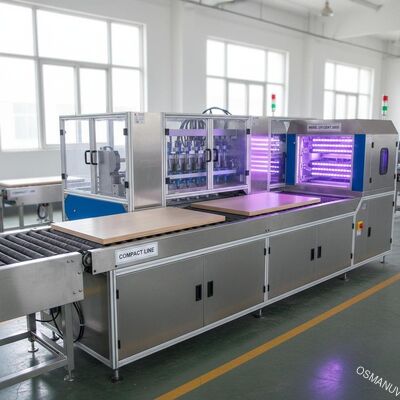 Compacte UV LED-transfercoatingslijn voor milieuvriendelijke afwerkingen op houten composietpanelen