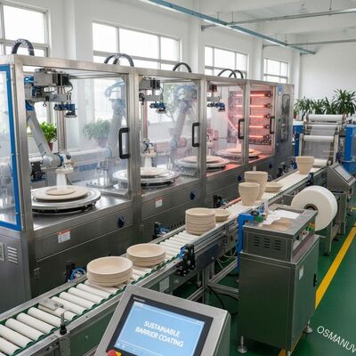 Duurzame pulp tafelgerei Spin Coating Line voor de productie van waterdichte, biologisch afbreekbare verpakkingen