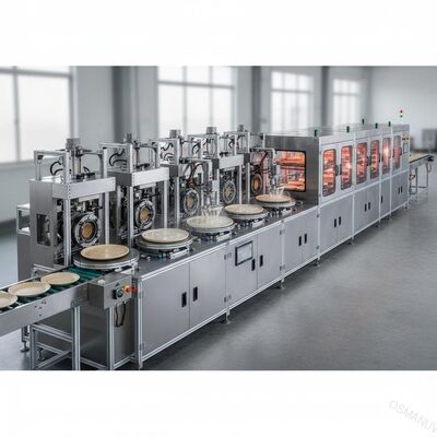 12-station Pulp Molding Spin Coating Line voor Bagasse Tableware Coating and Drying geïntegreerd productiesysteem