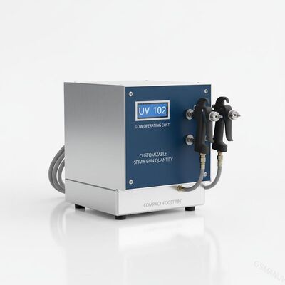 UV 102 UV-spuitmachine met lage bedrijfskosten met aanpasbare hoeveelheid en compacte voetafdruk
