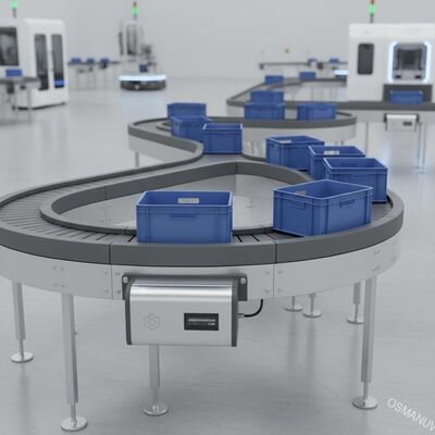 Flexibel ketenconveyor met aanpasbare draaiband, ruimtebesparend ontwerp en energiezuinige motor voor industriële automatisering