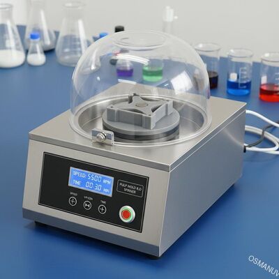 Enkelstation spincoater voor pulp gevormde maaltijdbox R&D - Programmeerbare snelheid 100-10.000 RPM met aanpasbare armaturen voor formuleontwikkeling