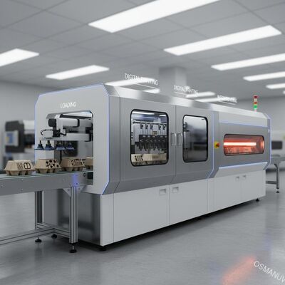 Productenpagina: Geautomatiseerde digitale printer met één doorgang voor gevormde pulpproducten met geïntegreerd laden en hoeden