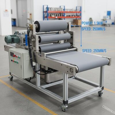 1.5KW 250mm van de de Deklaagmachine van het Diameter de Omgekeerde Broodje Vlakke Transportband