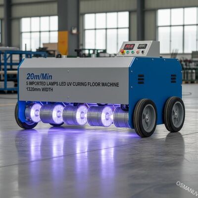 20m/Min 5 Ingevoerde Lampen leidden Uv Genezende Vloermachines 1320mm Breedte