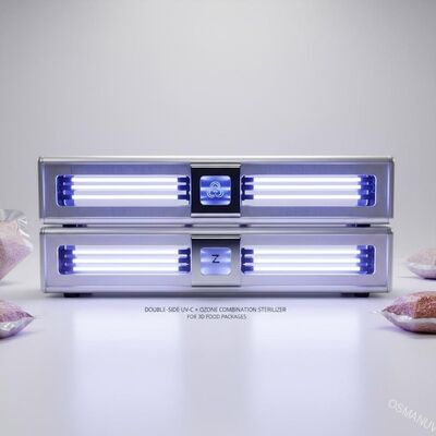 Dubbelzijdige UV-C + ozon-combinatiesterilisator voor 3D-voedselpakketten