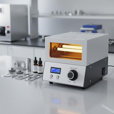 Benchtop 102 UV-hardingsmachine voor olie-gebaseerde coatings Compact 350 mm breed met aanpasbare lampintensiteit voor laboratorium- en kleine productie