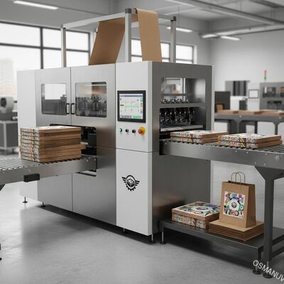 Digitale drukmachine met hoge snelheid voor het drukken van pizza-dozen en papieren zakken - aanpasbare productielijn