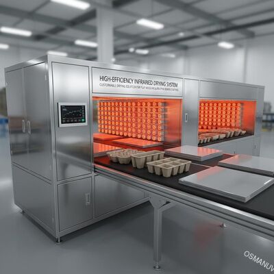 Hoogrendements infrarood droogsysteem | Aanpasbare droogoplossing voor pulpvorming & coatings voor bouwplaten