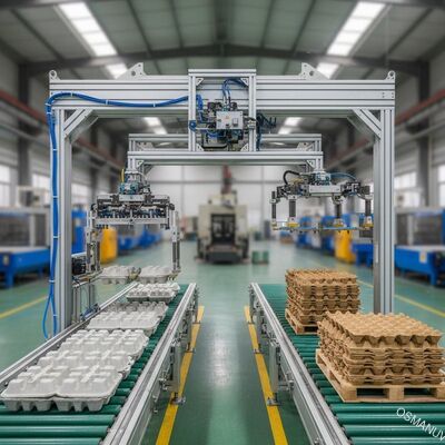 Hoog efficiënte geautomatiseerde galerijrobot voor pulpvorming - aangepast hanteer- en stapelsysteem voor natte en droge vormen