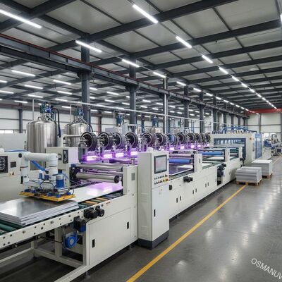 Automatische productielijn voor meerlaags coating van metalen platen en PVC-panelen
