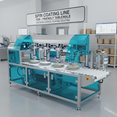 Spin Coating Line voor Milieuvriendelijk Tafelgerei | Precisie Interne Coating Oplossing