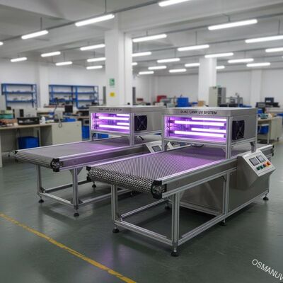 Totale de Macht van twee Lamp Uv het Genezen Transportbandsystemen 6.8KW Luchtkoeling