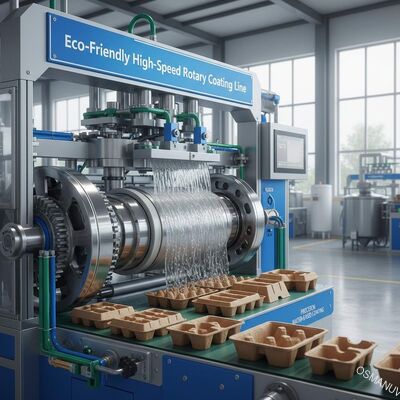 Milieuvriendelijke High-Speed Roterende Coatinglijn voor Duurzame Pulpgegoten Verpakkingen - Precisie Coating op Waterbasis