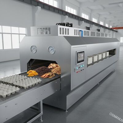 Industriële magnetron droogtunnel voor pulpvormen & bulkvoedsel - Continu transportsysteem