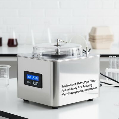 Benchtop Multi-Material Spin Coater voor milieuvriendelijke voedselverpakkingen.