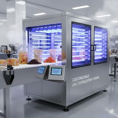 Aanpasbare UV-C oppervlakte sterilisatietunnel voor voedselverpakkingen & bulkverwerking van gedroogd fruit