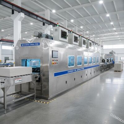 Continu microgolfdrogingslijn voor versnelde harding van gebouwpanelen (gipsum, cementvezelplaten)