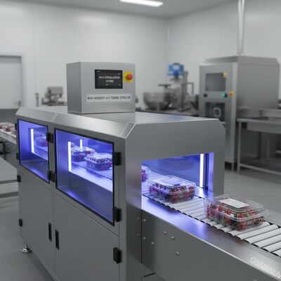 Sterilisator voor UV-C-tunnels met hoge intensiteit voor transparante voedselverpakkingen