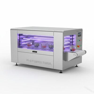 Sterilisator voor UV-C-tunnels met hoge intensiteit voor transparante voedselverpakkingen