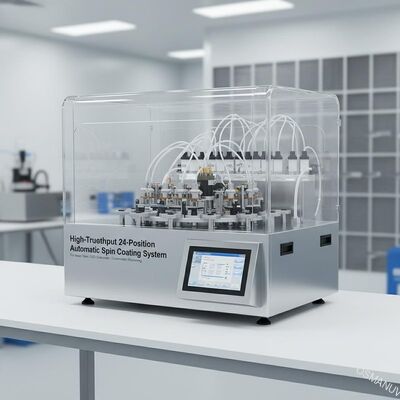 Automatisch spincoatingsysteem met hoge doorvoer en 24 posities – voor wafer-, glas- en OLED-substraten – aanpasbare dosering