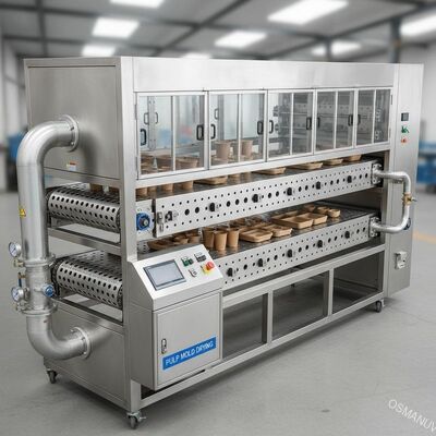 Dubbellaag aardgas industriële droogmachine roestvrij staal perforatie keten plaat gordel voor pulp schimmel fles tafelgerei High End industrieel pakket