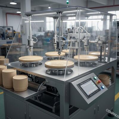 Deksel van de schaal Verpakking van voedsel Tray coating voor water Warm olie proof Six Station Spin Coating Machine voor bamboe papier suikerriet
