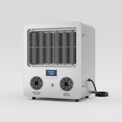 Infrarooddroger met horizontale/verticale luchtstroomrichting en een vermogen van 2,5 kW