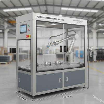 1100 mm * 410 mm * 1100 mm Automatische spuitcoatingsmachine met een spuitpistool met een diameter van 1,0-1,5 mm