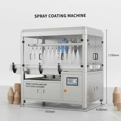 1100 mm * 410 mm * 1100 mm Sproei-coatingsmachine voor voedselcontainer voor pulp