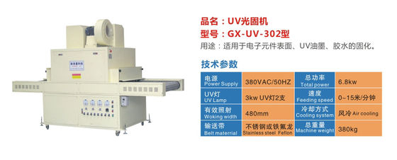 De UV Genezende Machine van 6.8KW 15m/Min Stop Switch Reflective/Uv Geleid Genezend Systeem