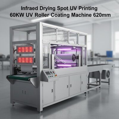 Infrared Drying Spot Uv Printing Machine , 60KW Uv Roller Coating Machine 620mm