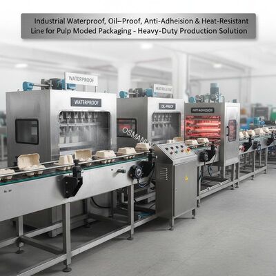 Industrial Waterproof, Oil-Proof, Anti-Adhesion & Heat-Resistant Coating Line for Pulp Molded Packaging - Heavy-Duty Production Solution